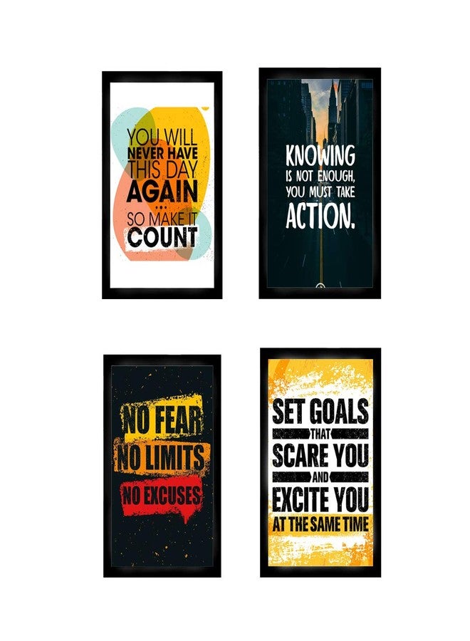 i2 Frames in A4 size Photo Frame for set of 4 Motivational Quote Frames/Wall Hanging for office Décor - Black colour - Image 1